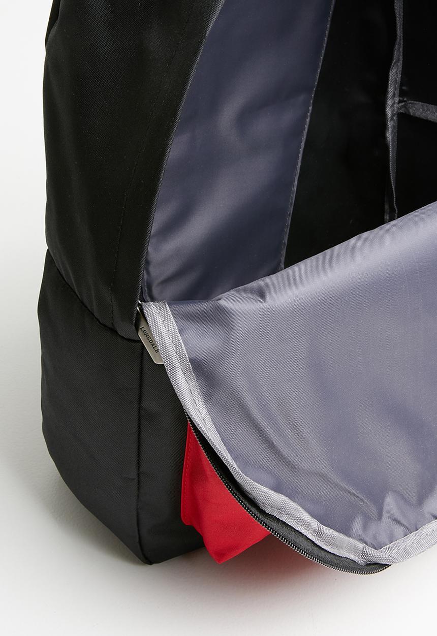 Lonsdale - Logo pocket backpack - black & red