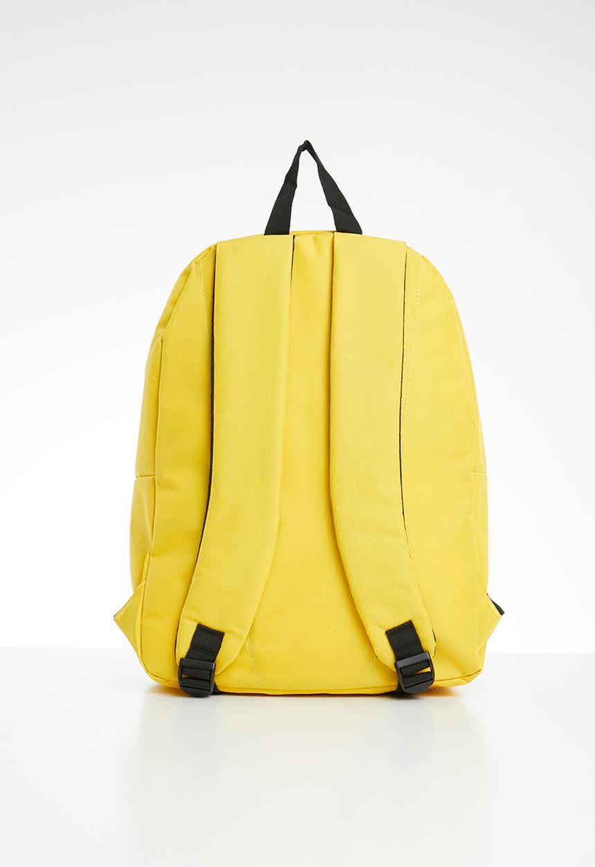 Lonsdale - Logo pocket backpack - yellow & grey 