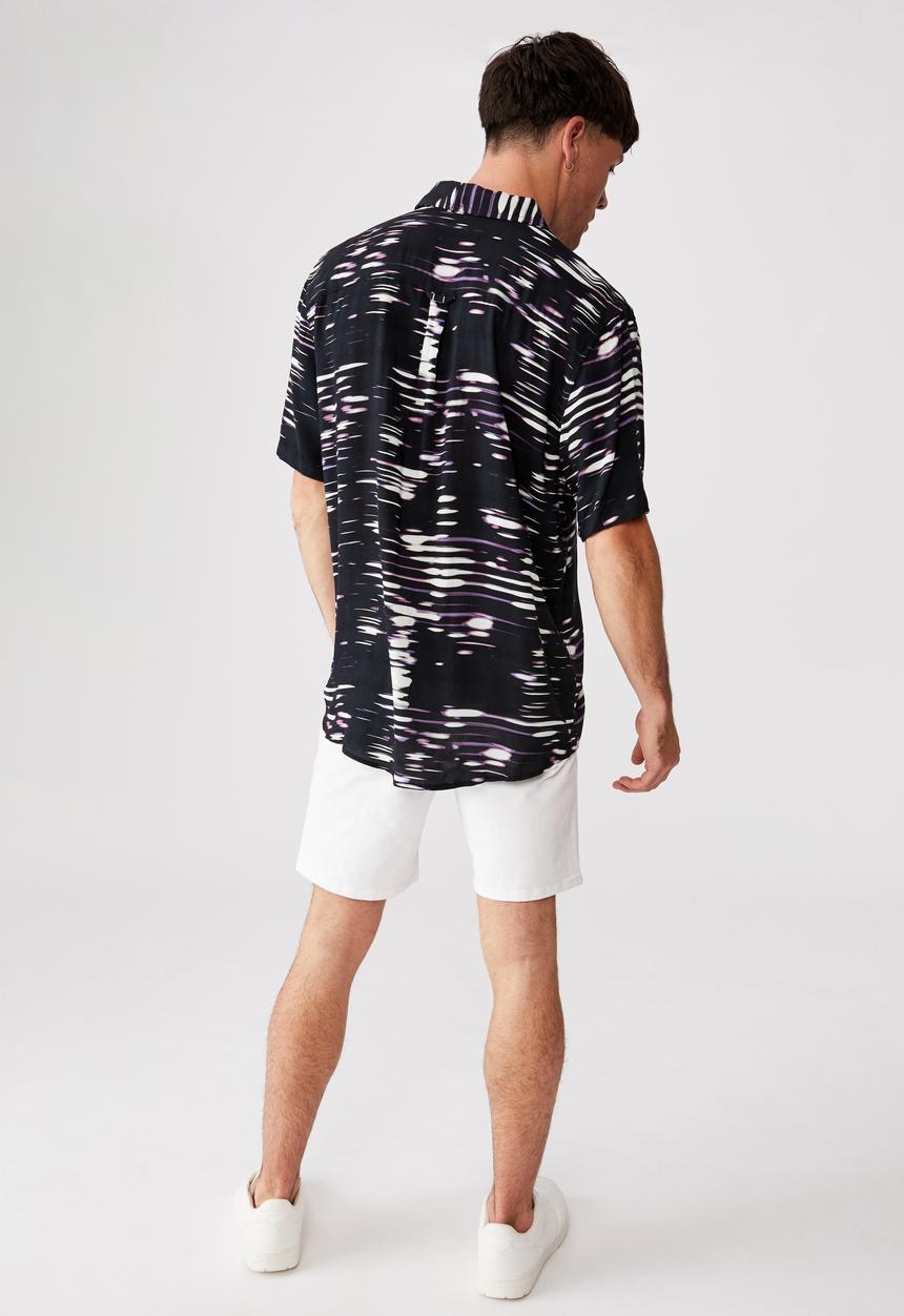 Cotton On - 91 short sleeve shirt - black multi glitch