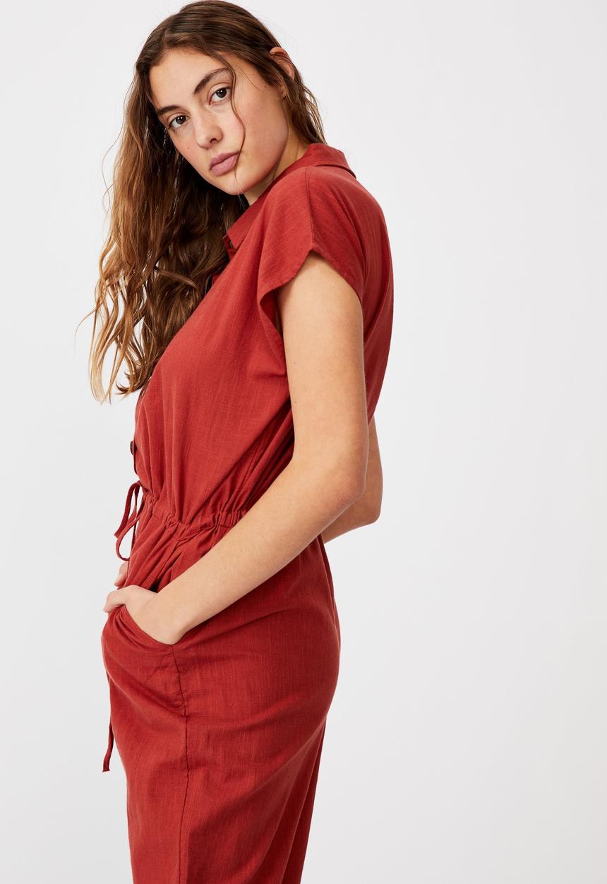 Cotton On - Woven Jasmine utility jumpsuit - red 