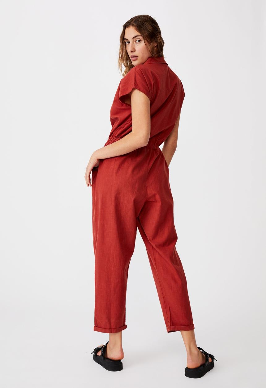Cotton On - Woven Jasmine utility jumpsuit - red 