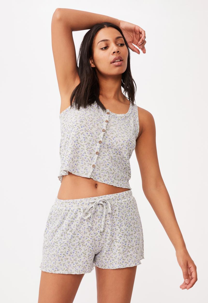 Cotton On - Waffle bed time tank - grey 