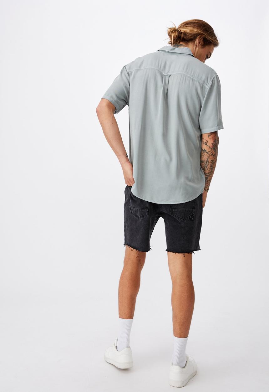 Cotton On - Cuban short sleeve shirt - blue haze