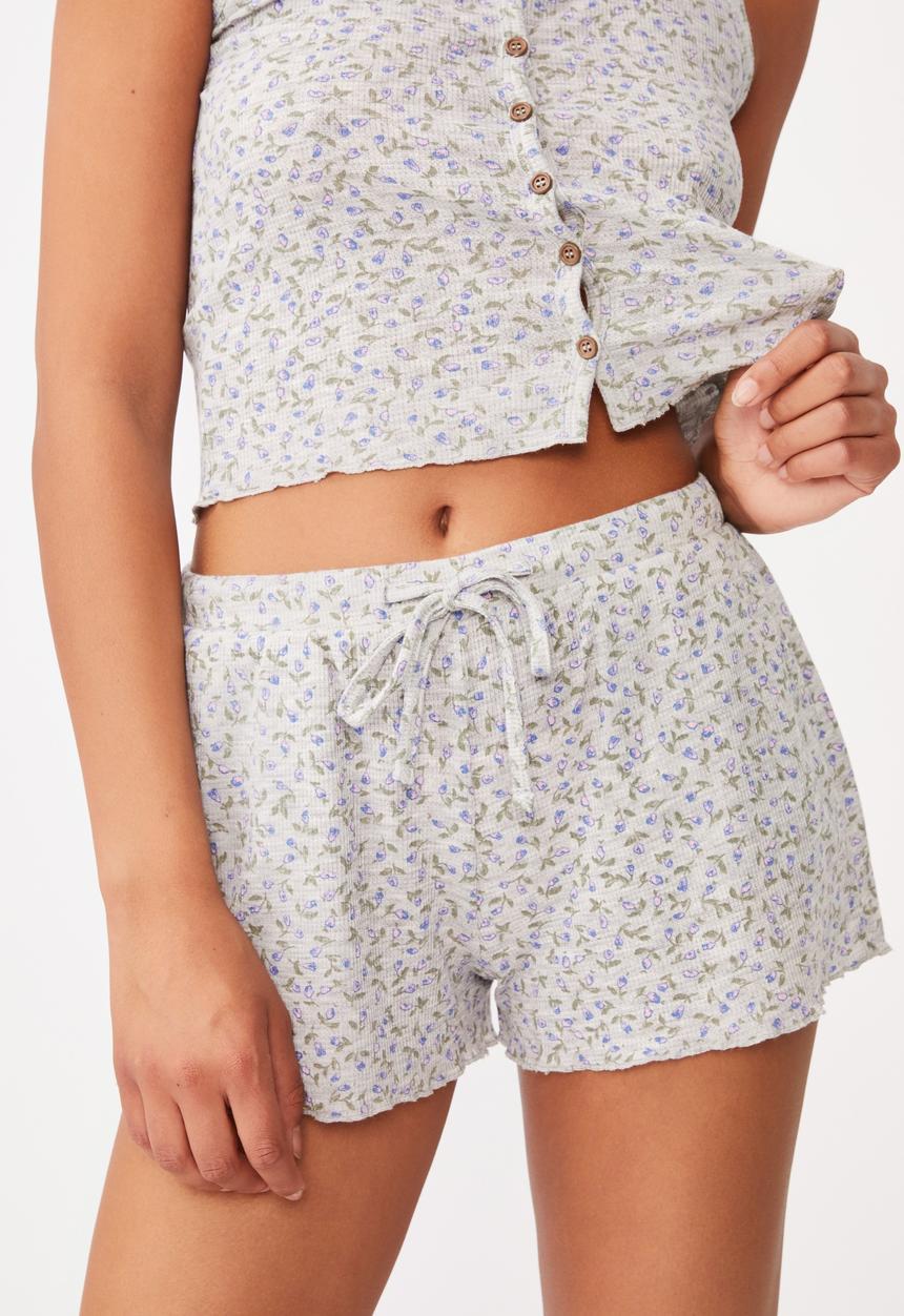 Cotton On - Waffle bed time short - grey