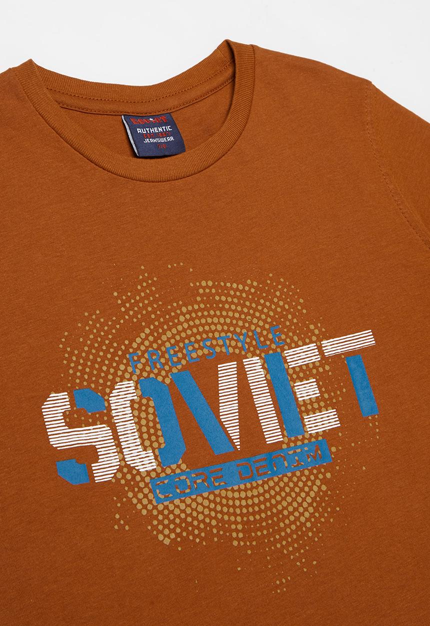 SOVIET - Boys short sleeve logo tee - orange 