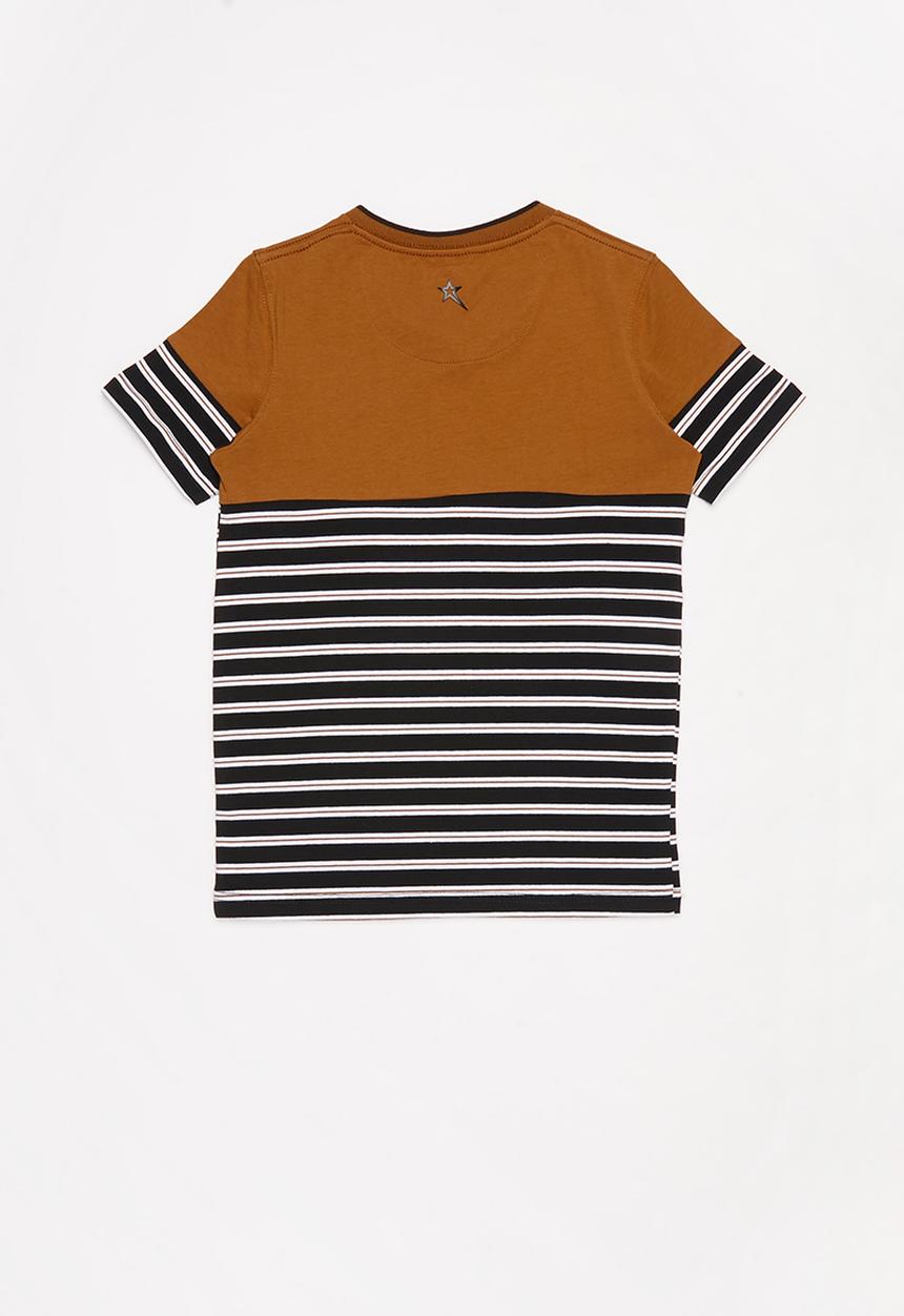 SOVIET - V-neck yarn dye stripe tee - multi 