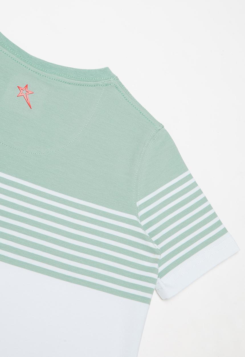 SOVIET - V-neck yarn dye stripe tee - multi 