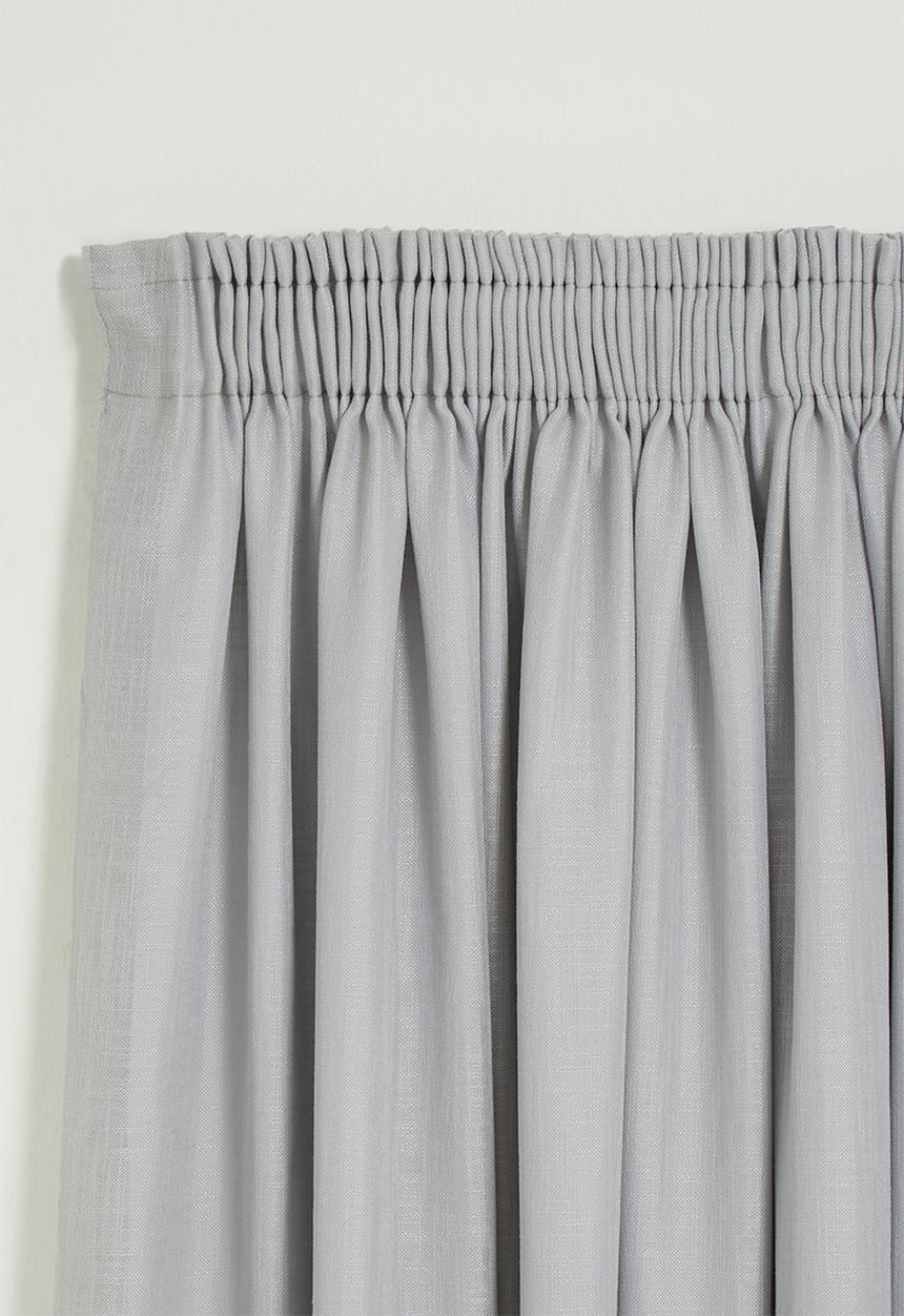 Sixth Floor - Slub lined taped curtain - grey