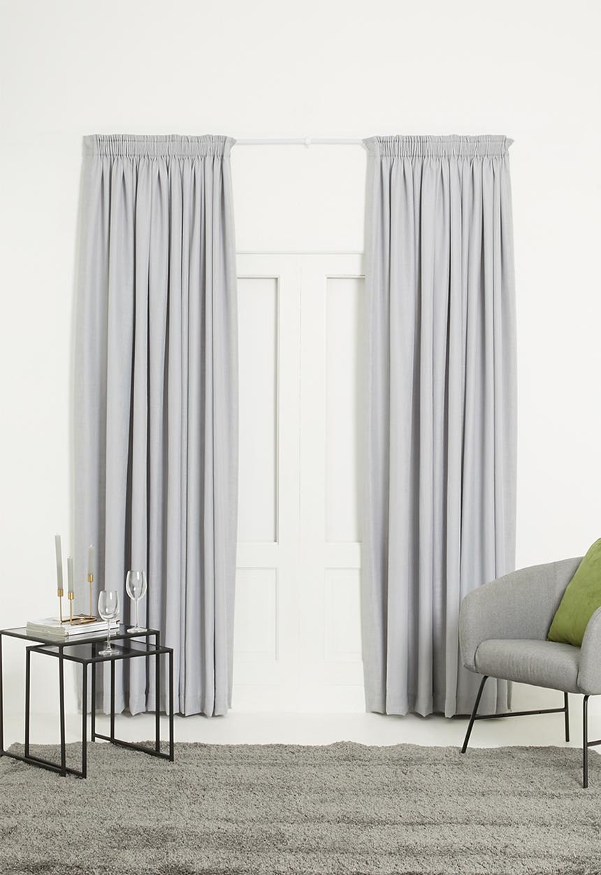 Sixth Floor - Slub lined taped curtain - grey