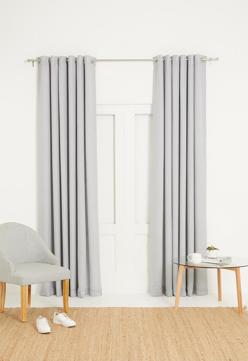 Sixth Floor - Slub lined eyelet curtain - grey