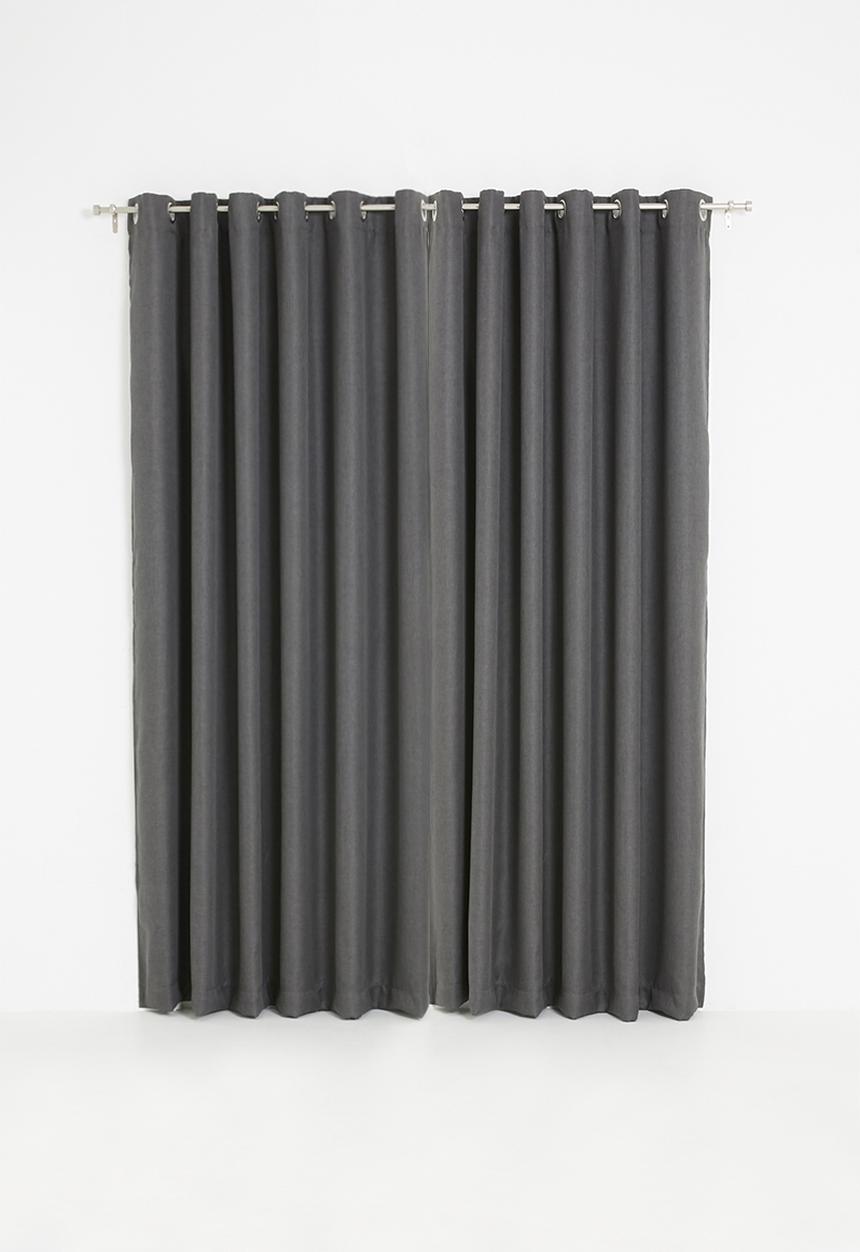 Sixth Floor - Metro self-lined eyelet curtain 2 pack - charcoal