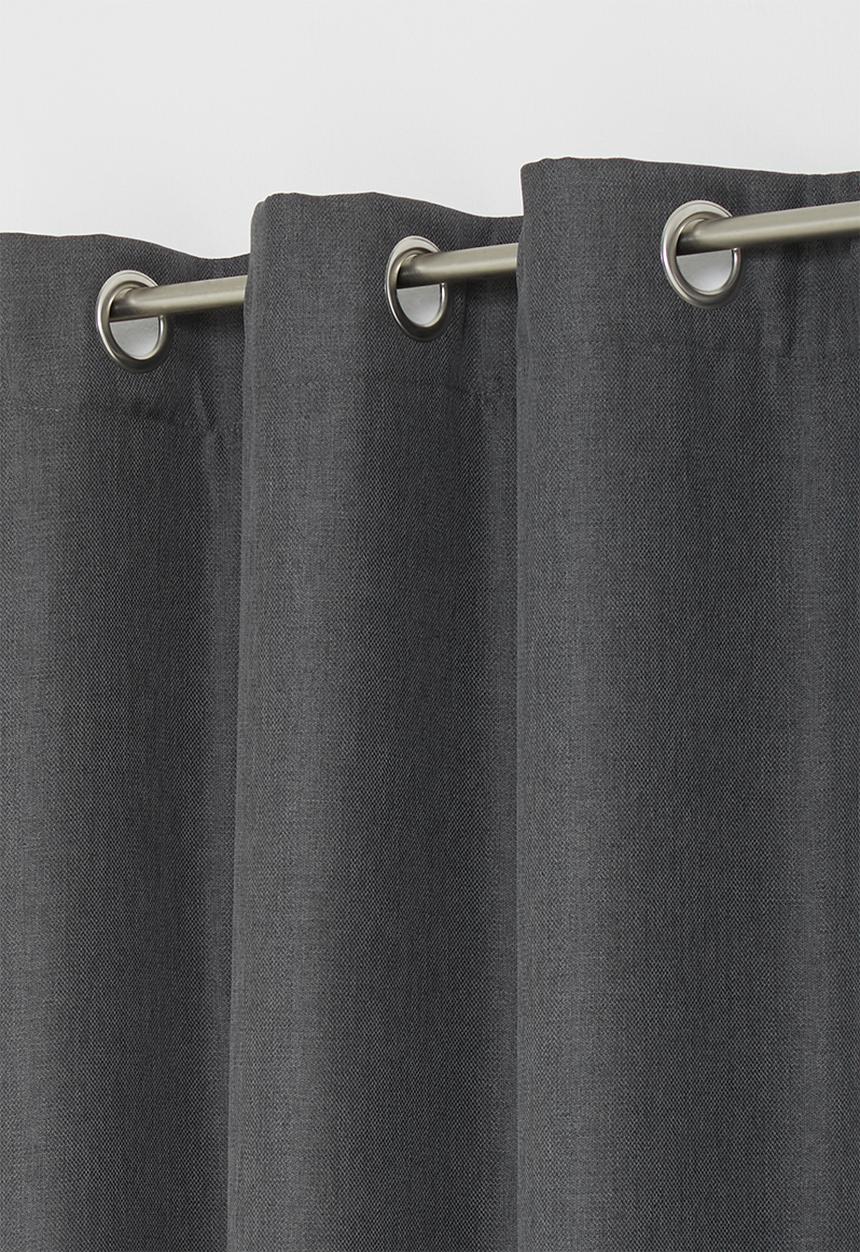 Sixth Floor - Metro self-lined eyelet curtain 2 pack - charcoal