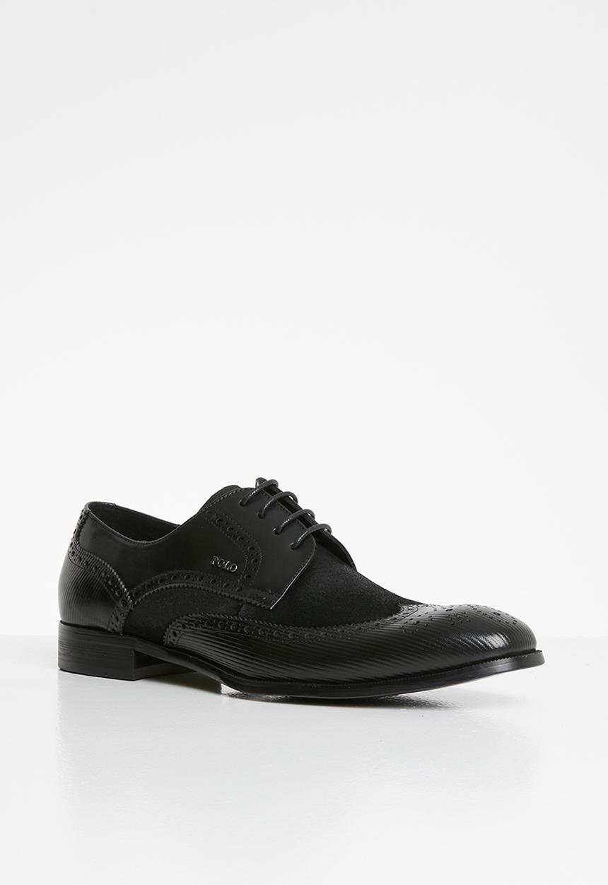 POLO - Paulo fashion wing cap lace up - black
