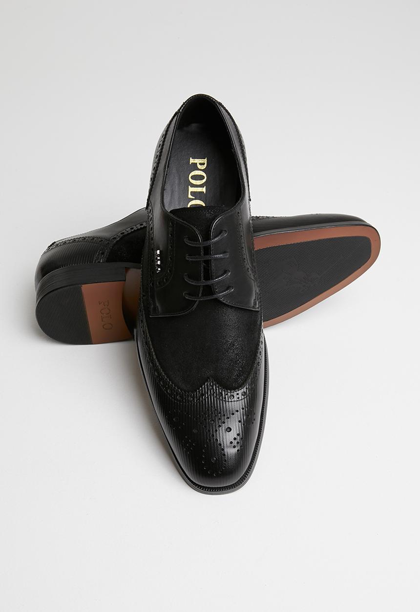 POLO - Paulo fashion wing cap lace up - black