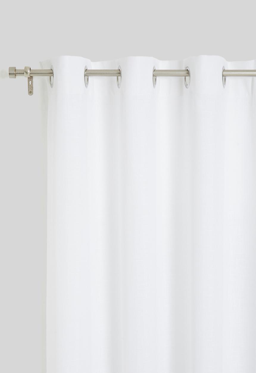 Sixth Floor - Slub lined eyelet curtain - white