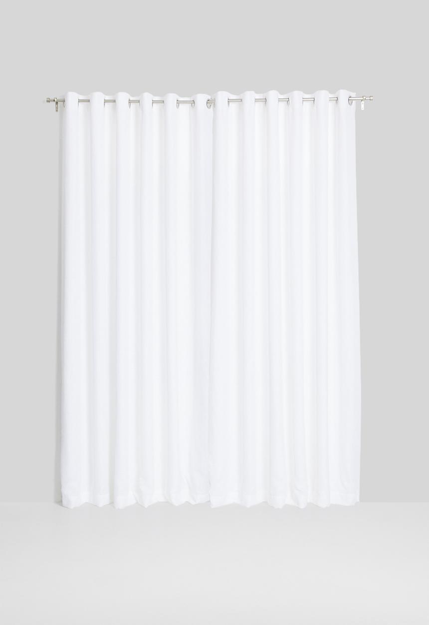 Sixth Floor - Slub lined eyelet curtain - white
