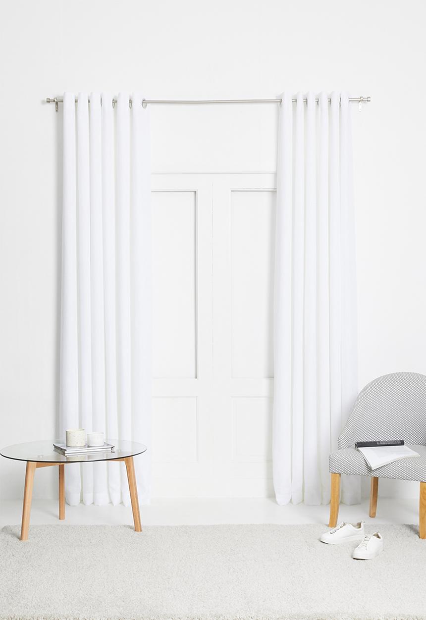 Sixth Floor - Slub lined eyelet curtain - white