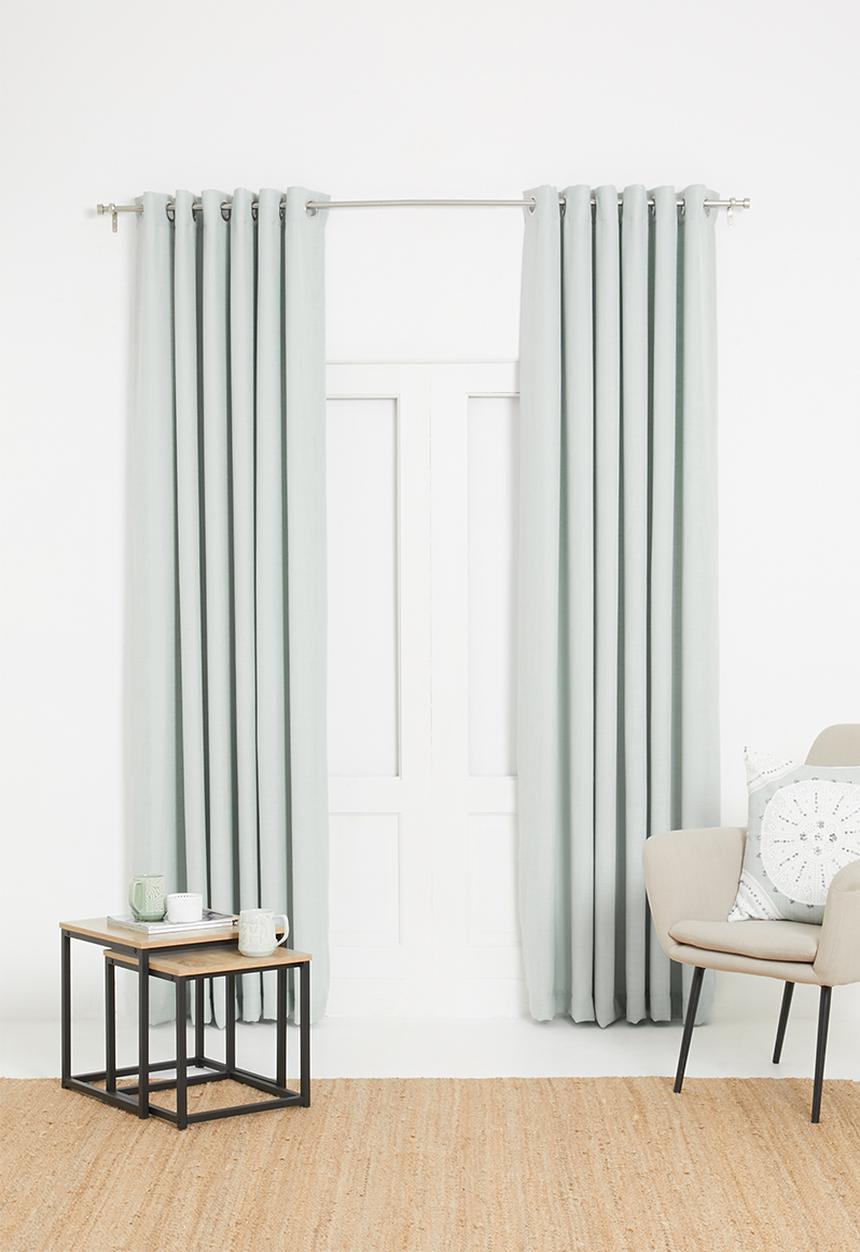 Sixth Floor - Slub lined eyelet curtain - duck egg