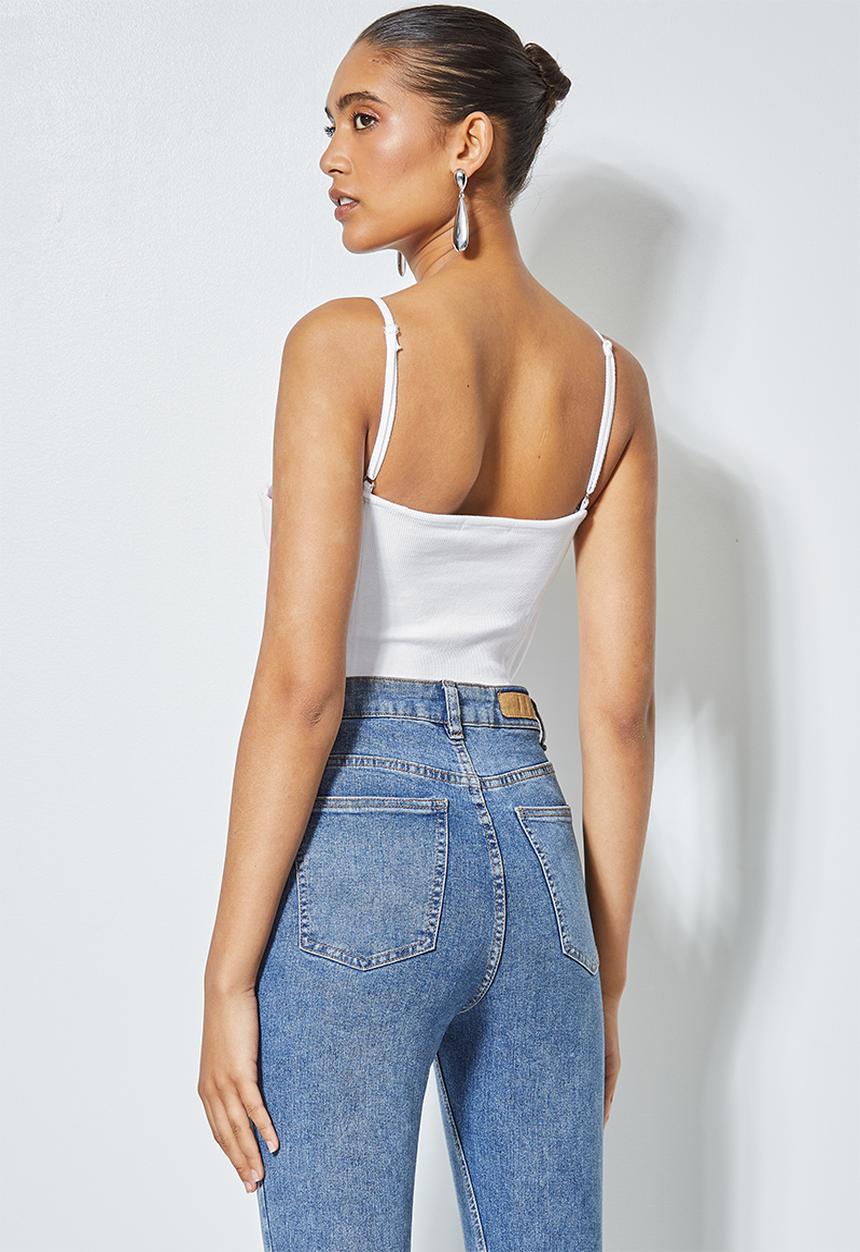 Superbalist - Rib corset bodysuit - white