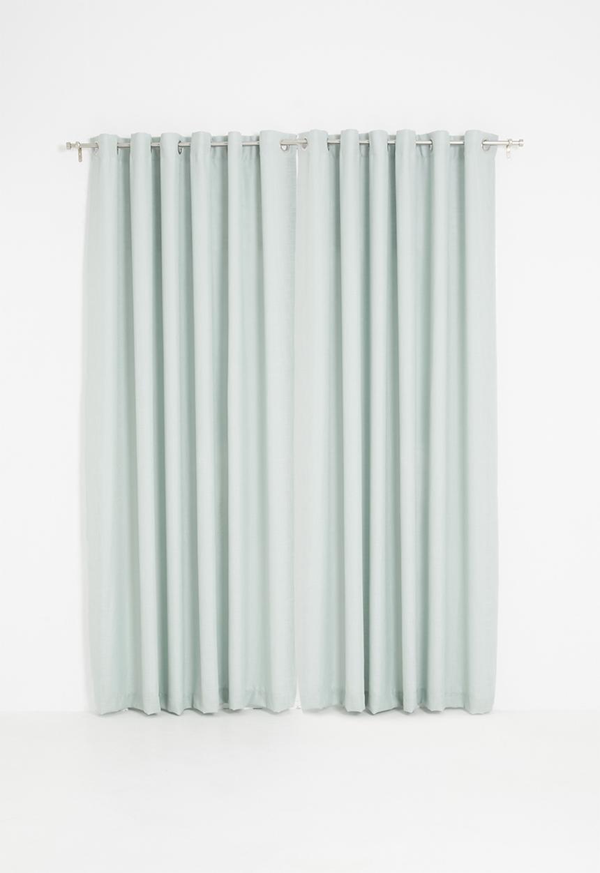 Sixth Floor - Slub lined eyelet curtain 2 pack - duck egg