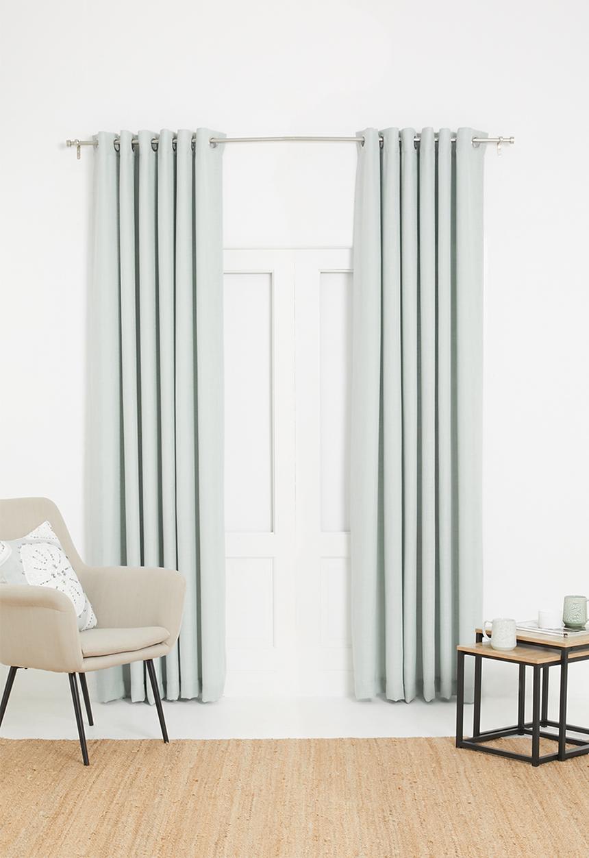 Sixth Floor - Slub lined eyelet curtain 2 pack - duck egg
