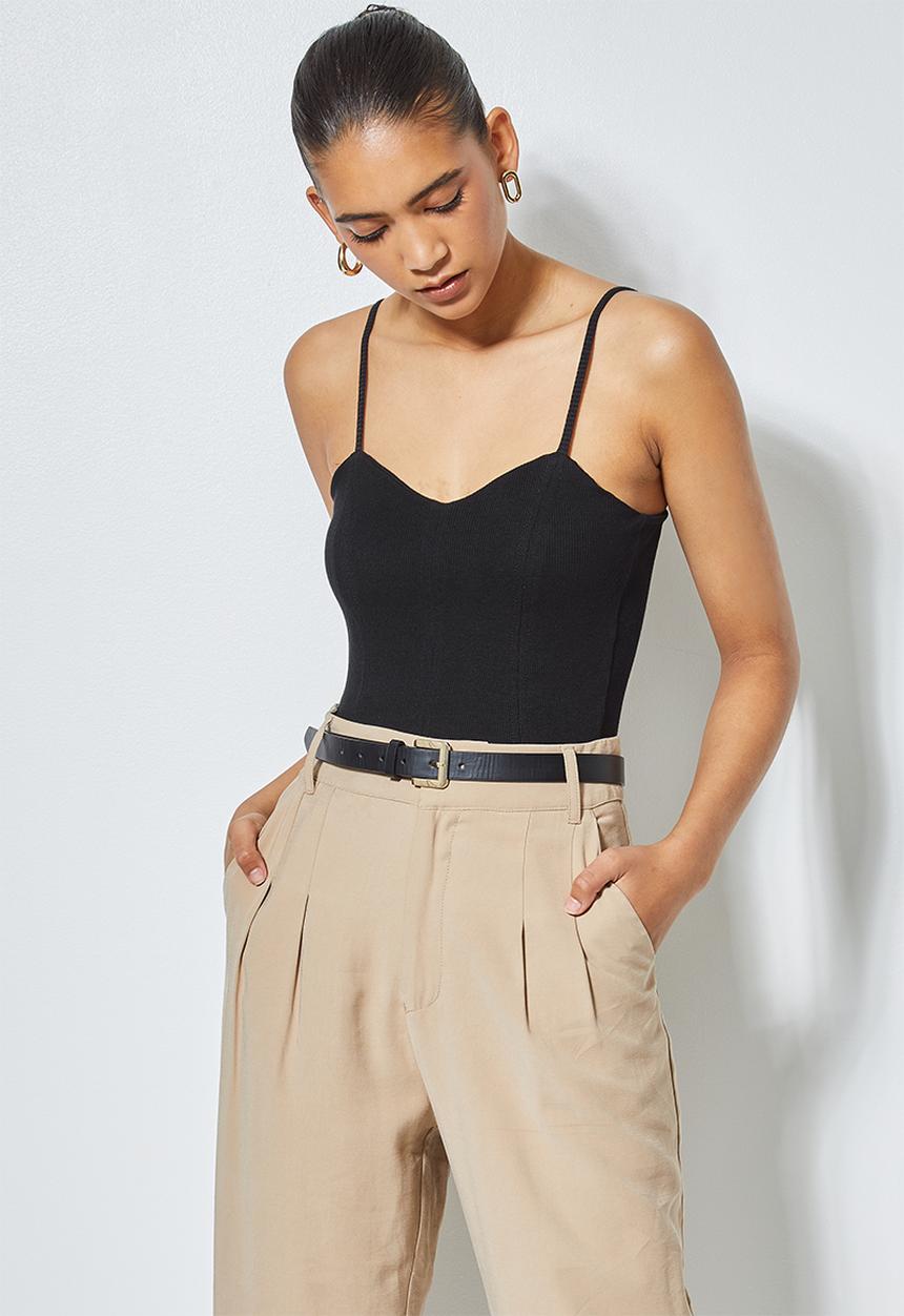 Superbalist - Rib corset bodysuit - black
