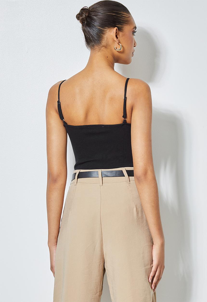 Superbalist - Rib corset bodysuit - black