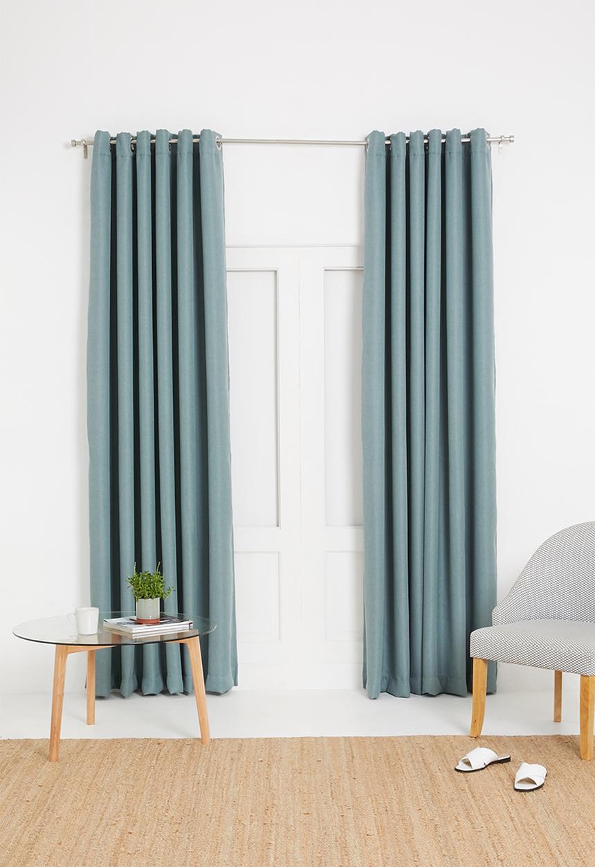 Sixth Floor - Metro self-lined eyelet curtain - duck egg