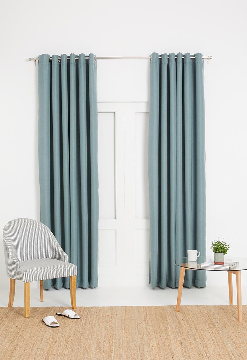 Sixth Floor - Metro self-lined eyelet curtain 2 pack - duck egg