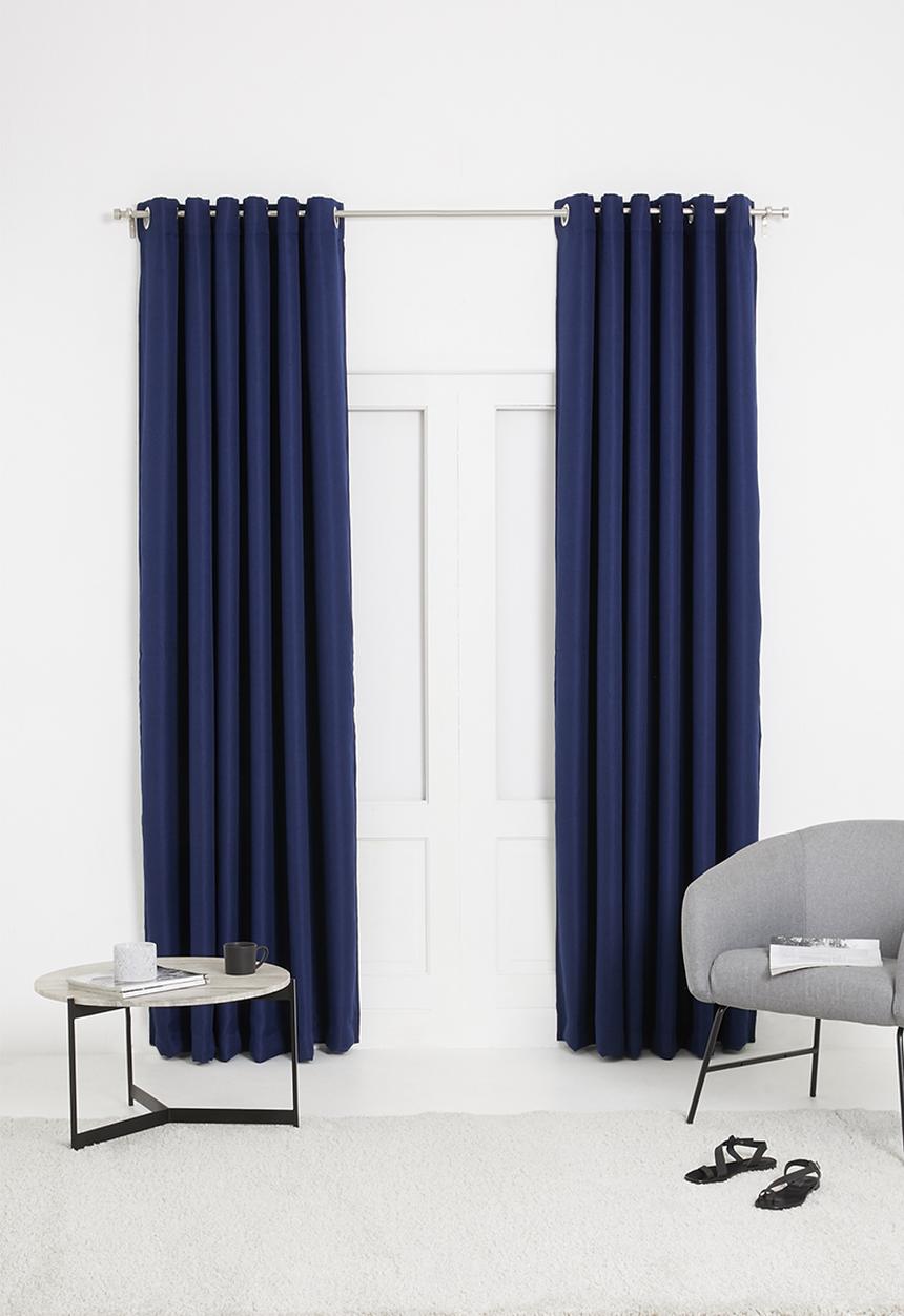 Sixth Floor - Metro self-lined eyelet curtain - navy