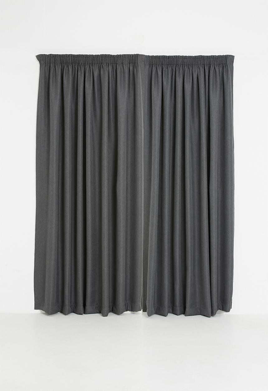 Sixth Floor - Metro self-lined taped curtain - charcoal grey
