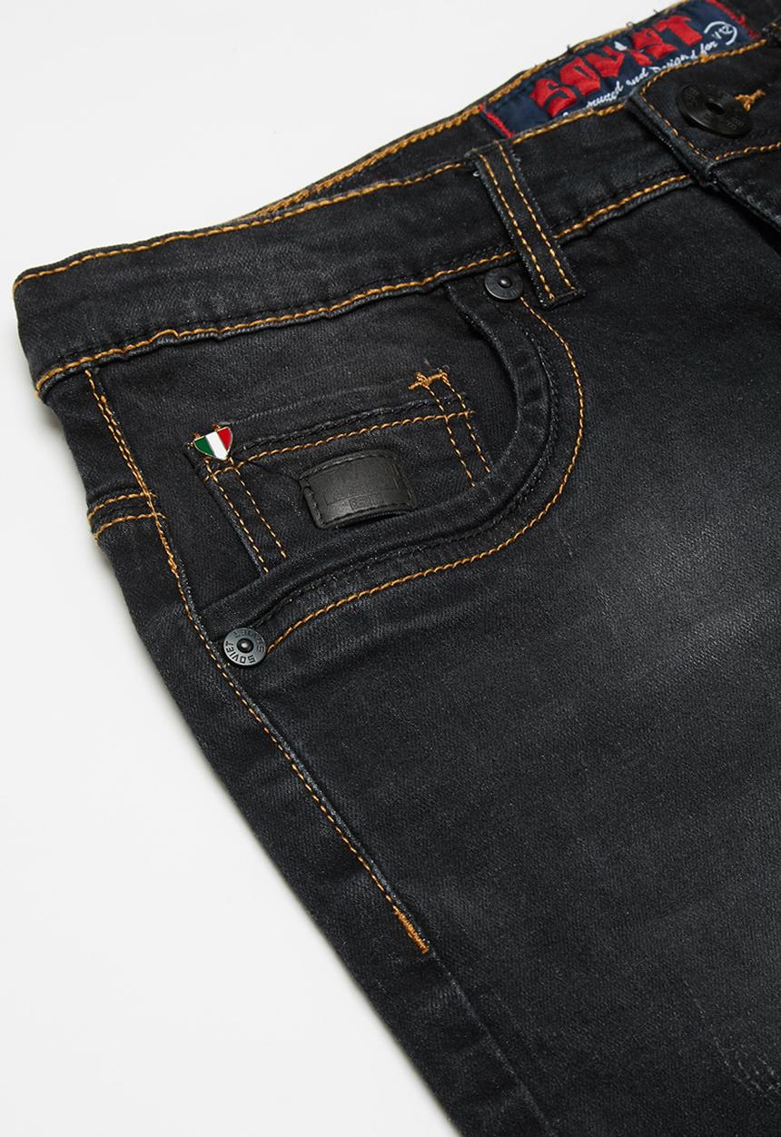 SOVIET - Boys skinny denim - black
