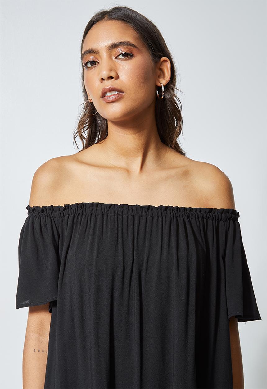 Superbalist - Mini off the shoulder dress - black