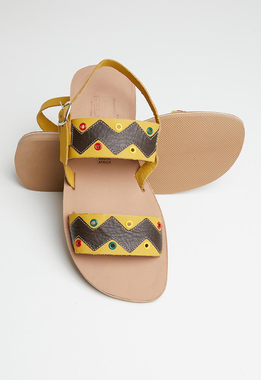 iFELE - Gagasi 2 leather sandal - yellow & brown