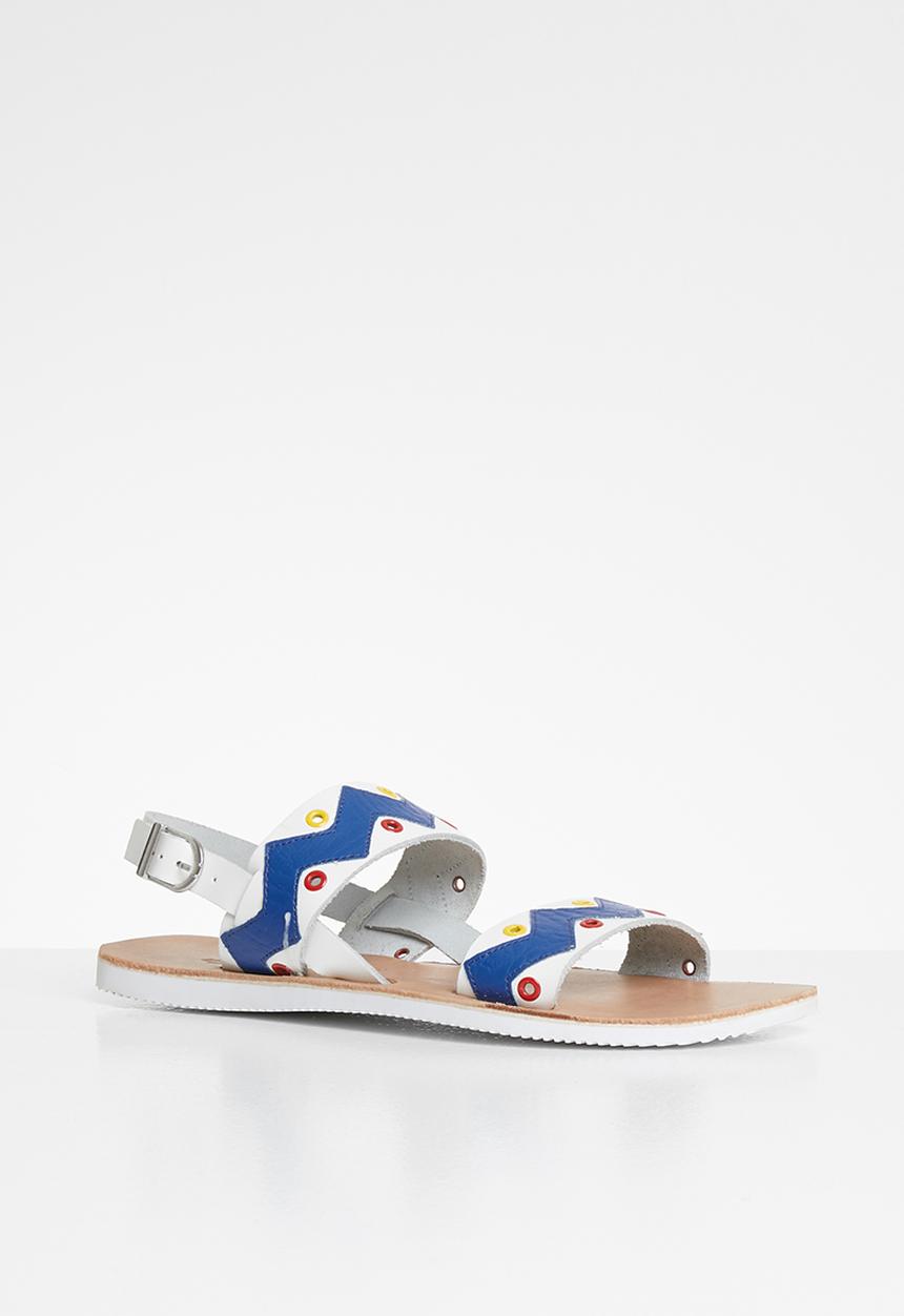 iFELE - Nandi 2 leather sandal - white & blue