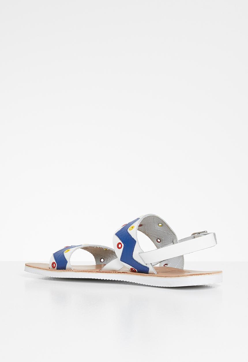 iFELE - Nandi 2 leather sandal - white & blue