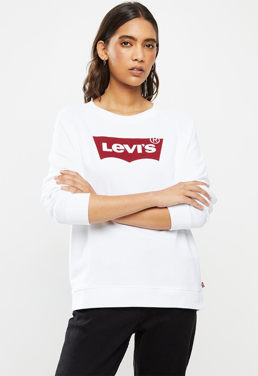 Levi’s® - Relaxed graphic crew fleece good batwing - white