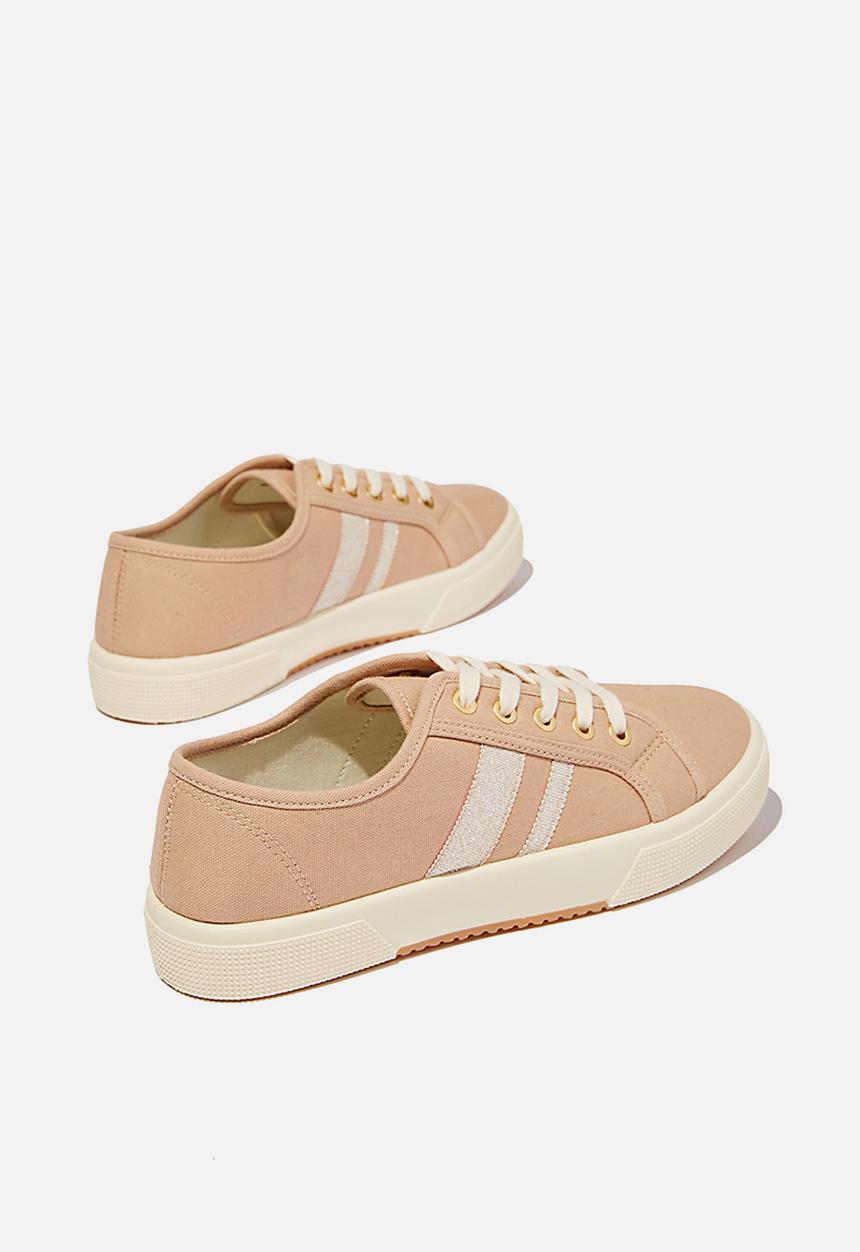 Cotton On - Lisa lace up plimsoll - stone 