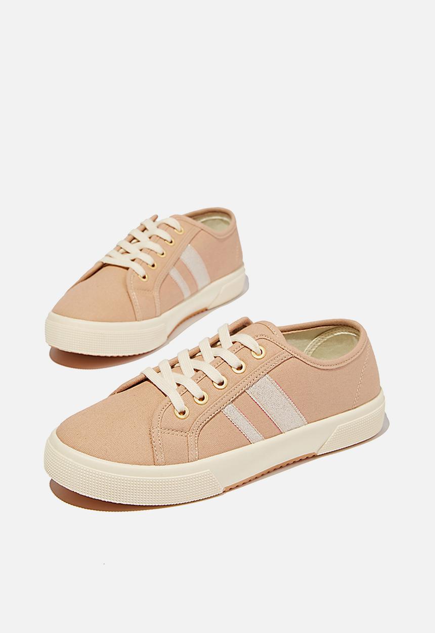 Cotton On - Lisa lace up plimsoll - stone 