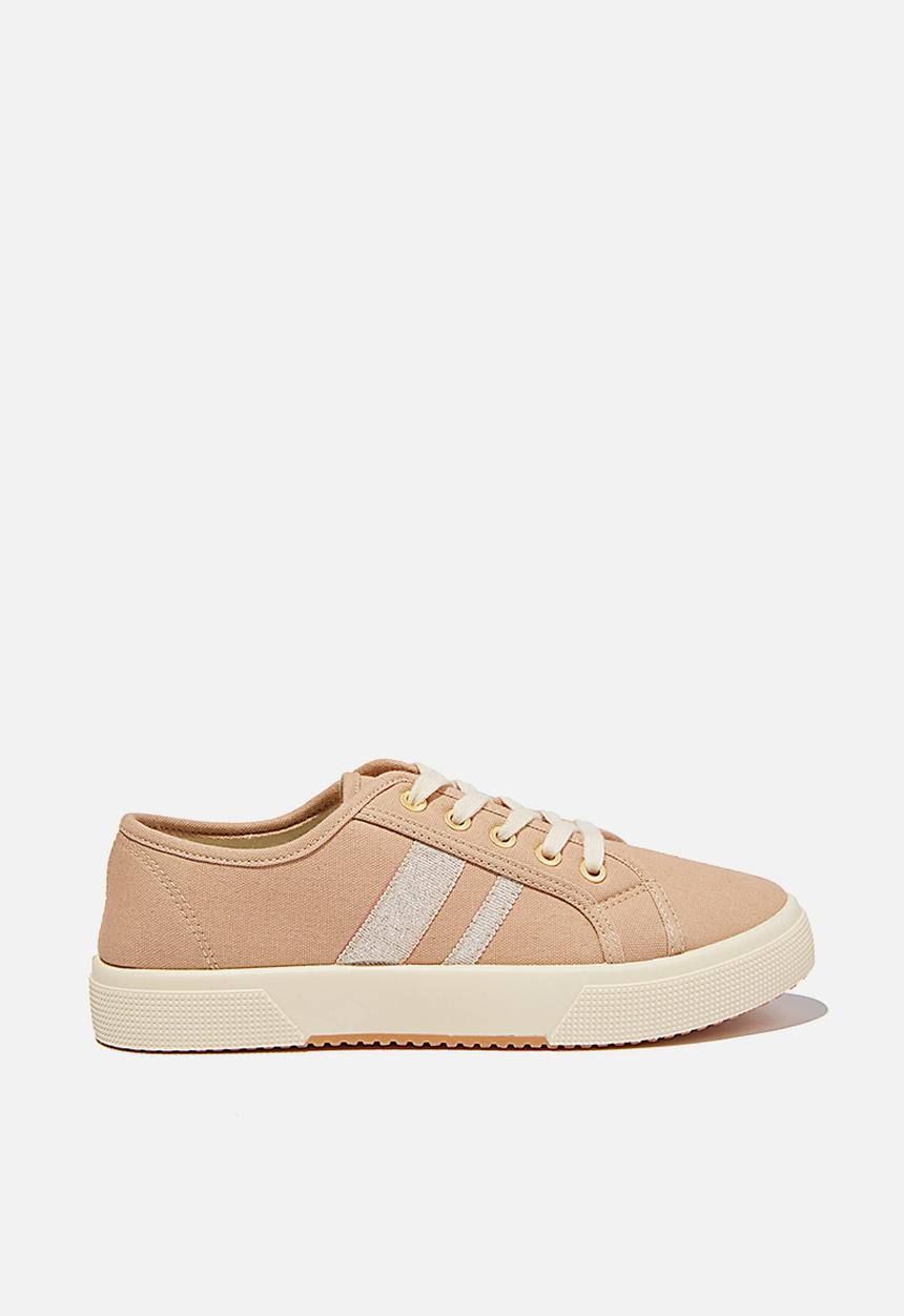 Cotton On - Lisa lace up plimsoll - stone 