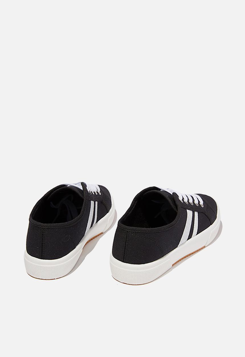 Cotton On - Lisa lace up plimsoll - black 