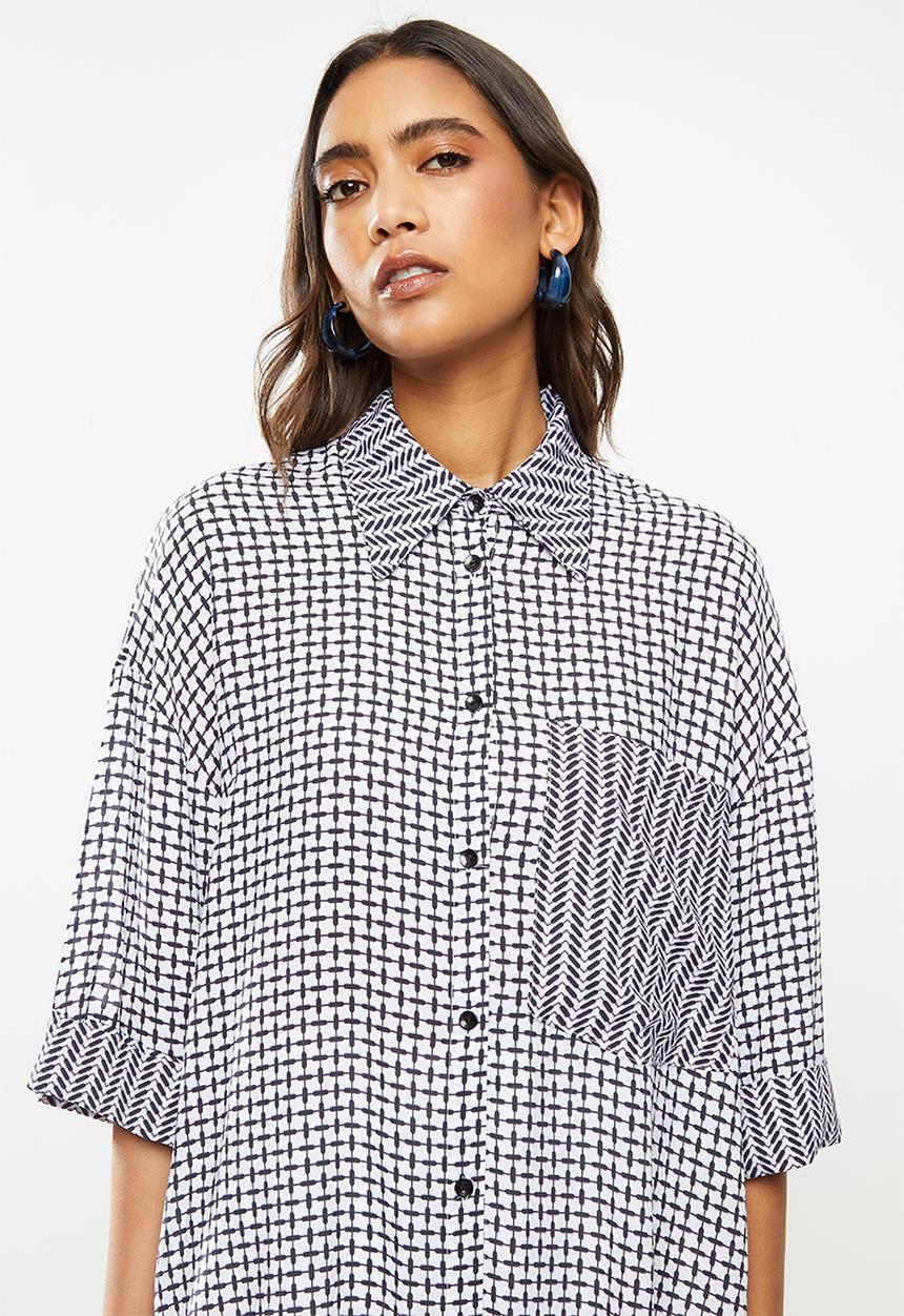 Me&B - Print mixing oversized shirt - multi 