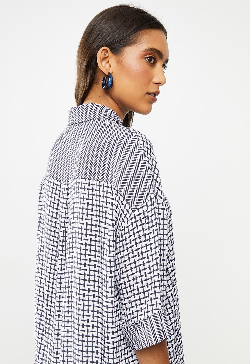 Me&B - Print mixing oversized shirt - multi 