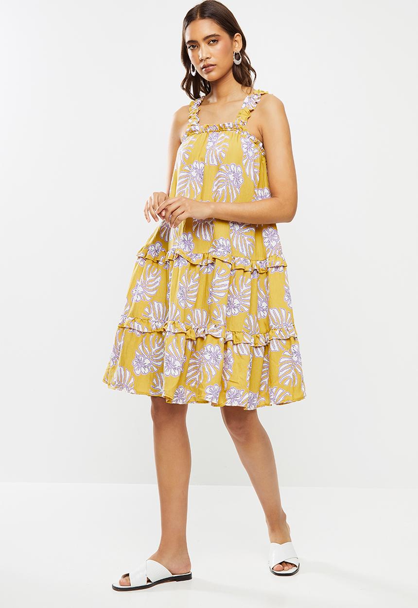 Me&B - Palm print tiered sundress - multi 