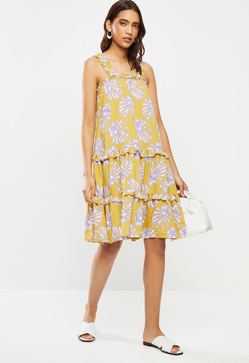 Me&B - Palm print tiered sundress - multi 