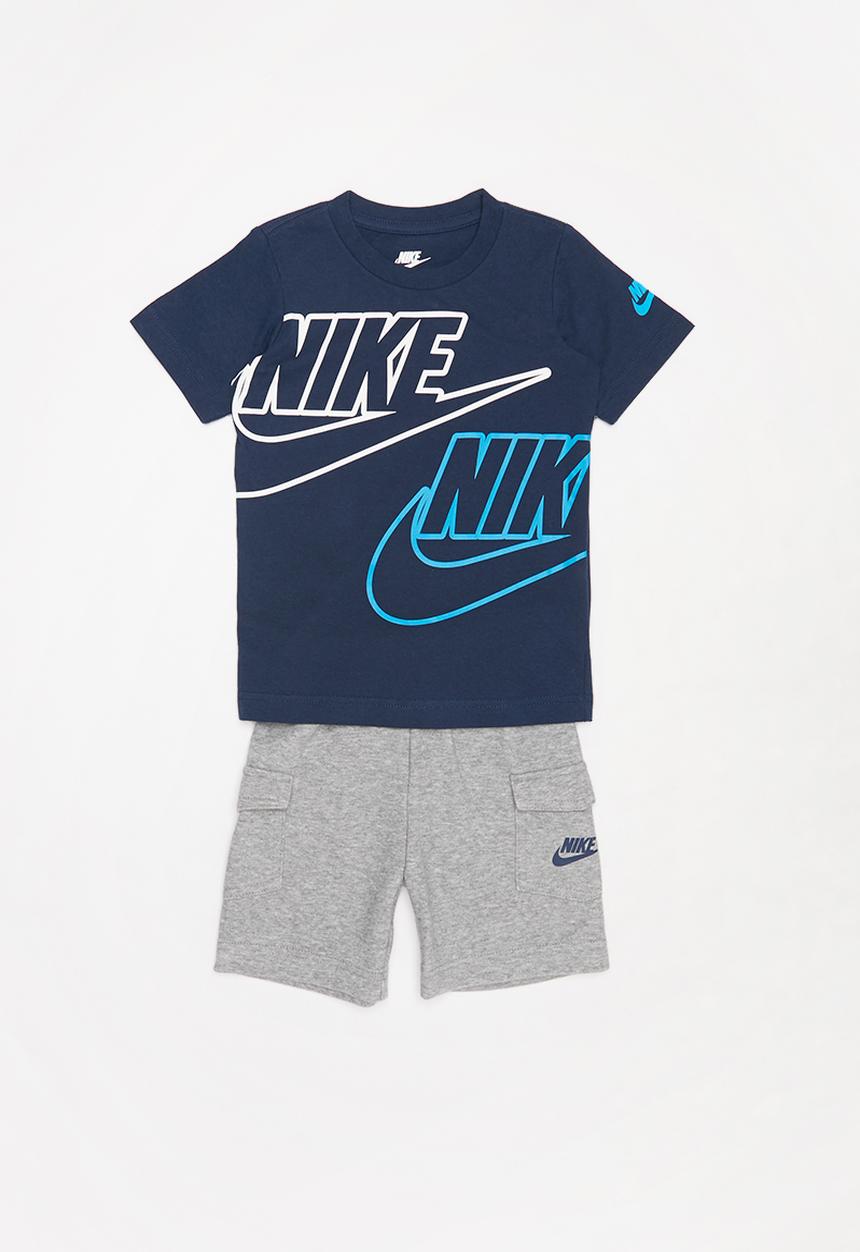 Nike - Nike boys nsw cargo short set - navy & grey 
