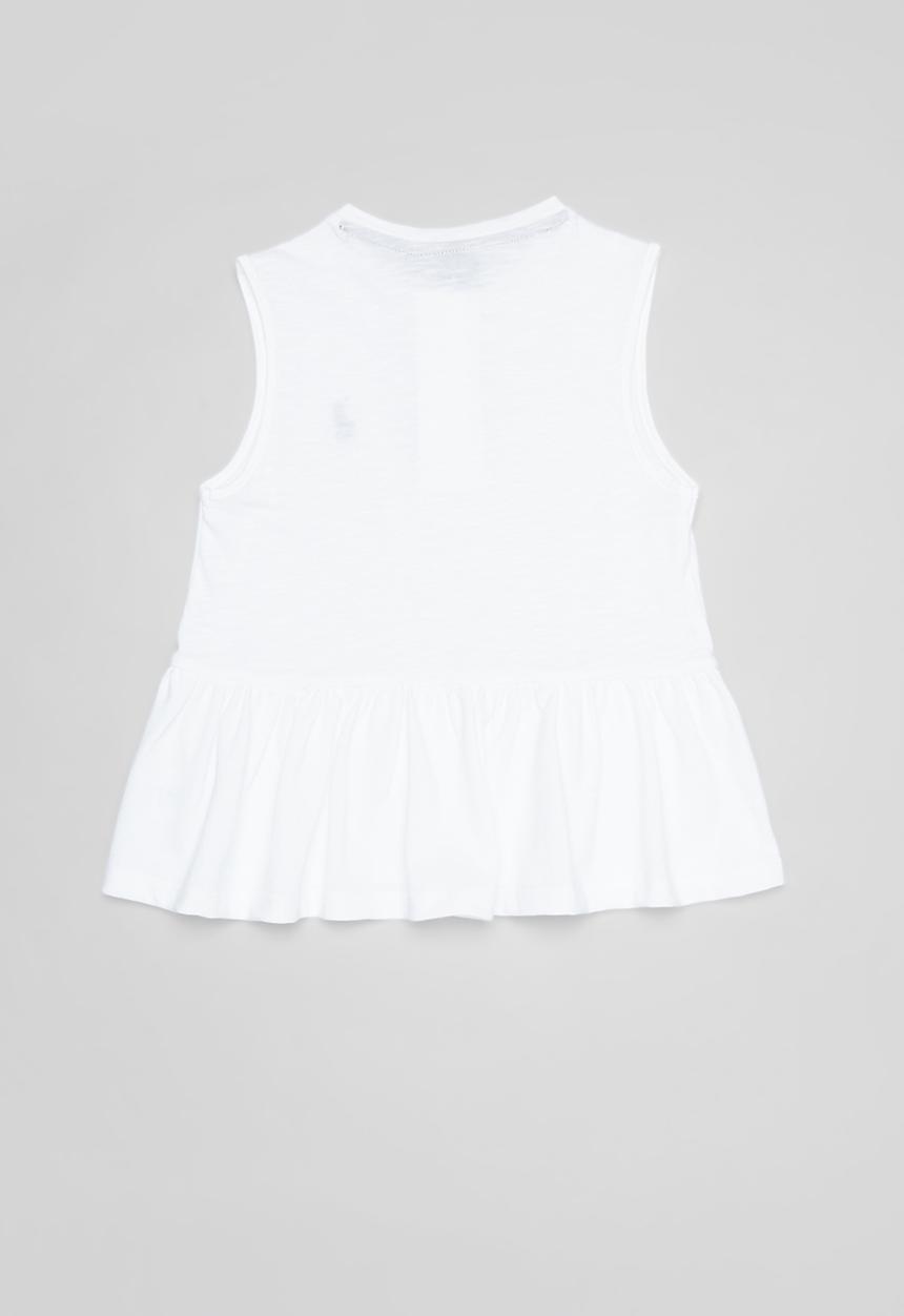POLO - Girls terri frill back tee - white
