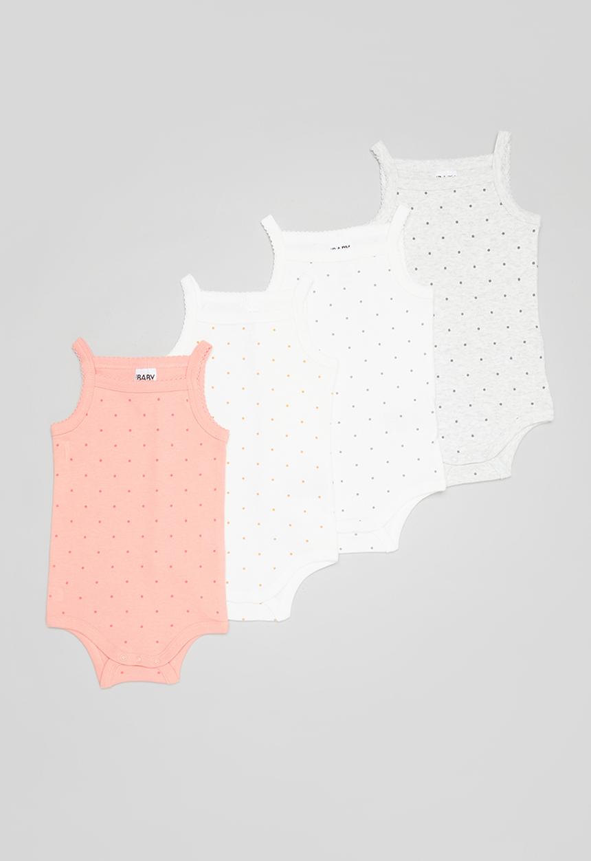 Cotton On - 4 pack picot trim singlet bubbysuit - multi