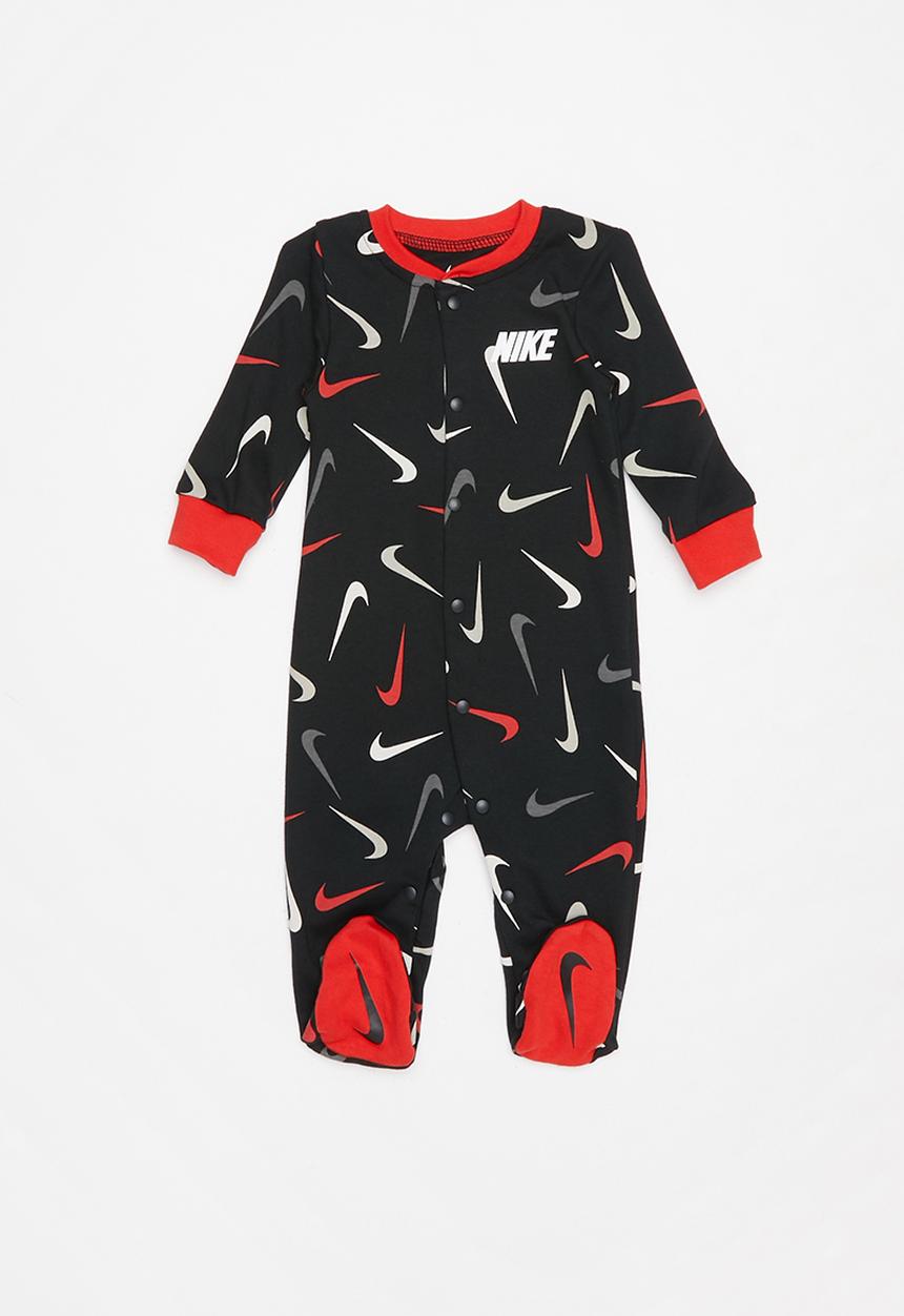 Nike - Nike boys swooshfetti footed coverall - black