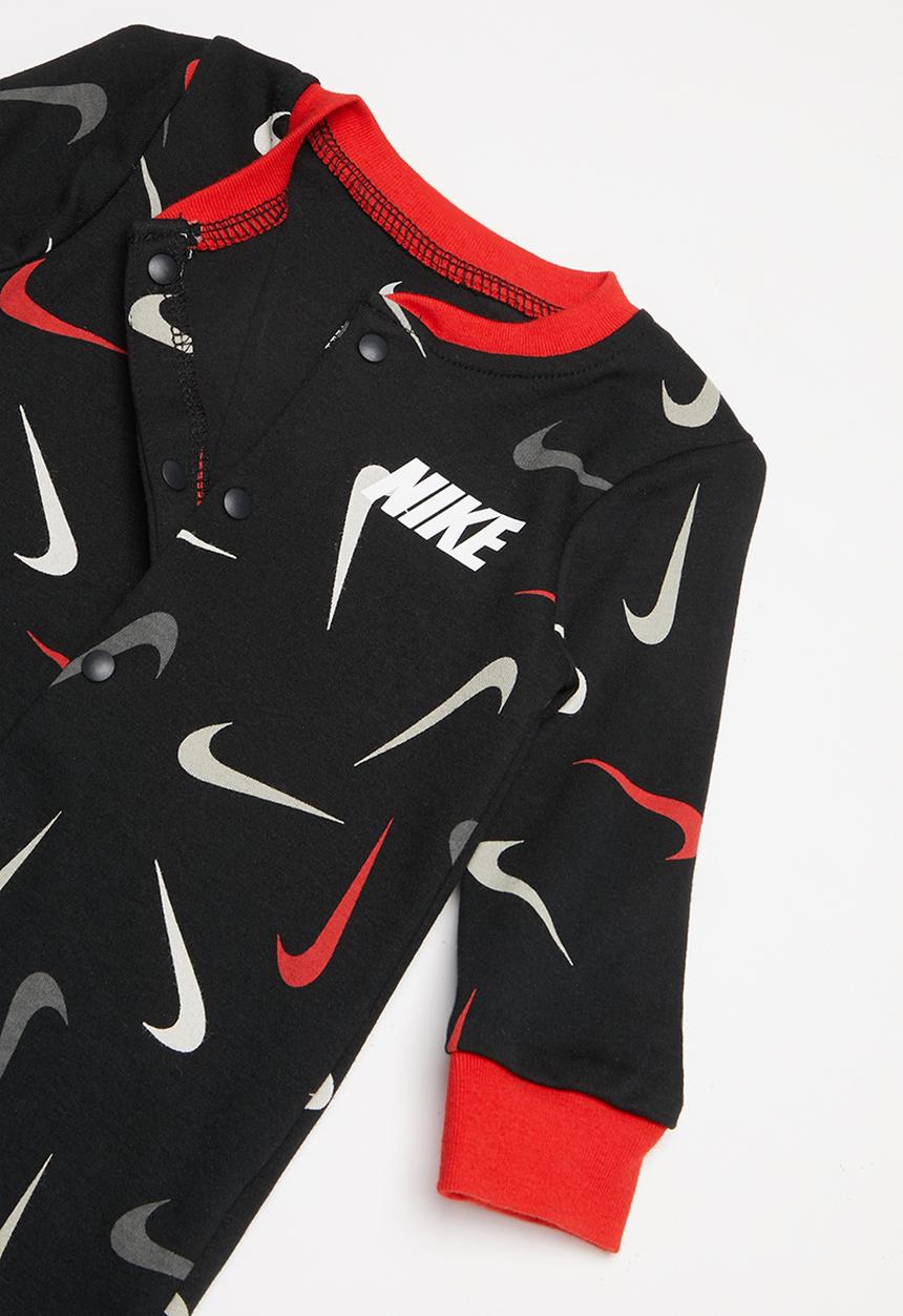 Nike - Nike boys swooshfetti footed coverall - black